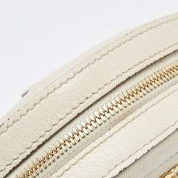 Gucci Off White Leather Mini Ophidia Round Shoulder Bag