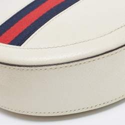 Gucci Off White Leather Mini Ophidia Round Shoulder Bag