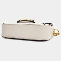 Gucci Beige/Ivory GG Canvas and Leather Horsebit 1955 Mini Bag
