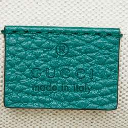 Pre Owned Gucci Green Leather Small Dionysus Crystals Shoulder Bag