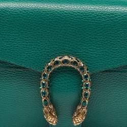 Pre Owned Gucci Green Leather Small Dionysus Crystals Shoulder Bag