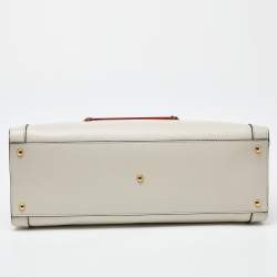 مملوكة مسبقًا حقيبة يد توتس غوتشي ديانا جلد أوف وايت متوسطة