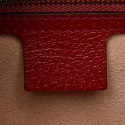 Pre Owned Gucci Beige/Red GG Supreme Canvas and Leather Small Queen Margaret Top Handle Bag