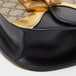 Pre Owned Gucci Tri Color GG Supreme Canvas and Leather Osiride Small Shoulder Bag