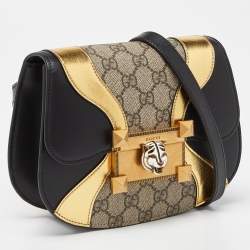 Pre Owned Gucci Tri Color GG Supreme Canvas and Leather Osiride Small Shoulder Bag