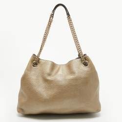 Gucci Gold Leather Medium Soho Chain Tote