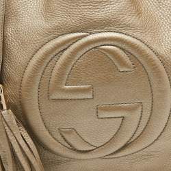 Gucci Gold Leather Medium Soho Chain Tote