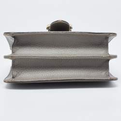 Pre Owned حقيبة كتف غوتشي حرف جي جلد رصاصي صغيرة