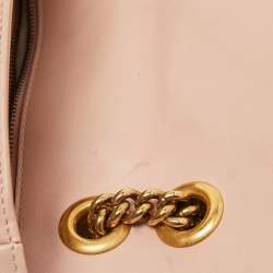 Pre Owned Gucci Pink Leather GG Small Marmont Matelassé Shoulder Bag