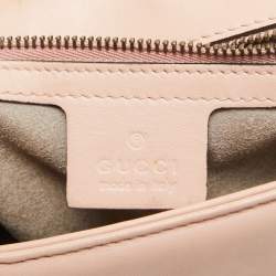 Pre Owned Gucci Pink Leather GG Small Marmont Matelass�é Shoulder Bag