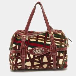 مملوكة مسبقًا حقيبة بوسطن غوتشي الذكرى الخامسة والثمانون جلد غوتشيسيما أحمر متوسطة