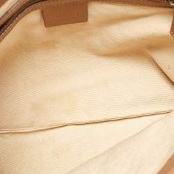 Gucci Beige/Brown Canvas and Leather Vintage Bamboo Hobo