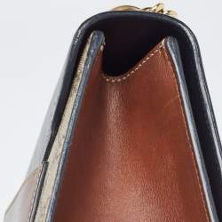Gucci Beige/Black GG Supreme Canvas and Leather Medium Padlock Shoulder Bag