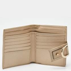 Gucci Beige GG Canvas and Leather Abbey D Ring Compact Wallet