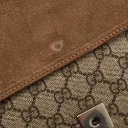 Pre Owned Gucci Beige/Ebony GG Supreme Canvas and Suede Mini Dionysus Shoulder Bag