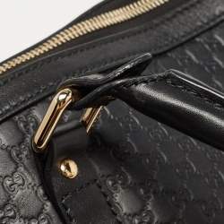 Pre Owned Gucci Black Microguccissima Leather Large Dome Satchel