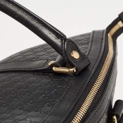 Pre Owned Gucci Black Microguccissima Leather Large Dome Satchel