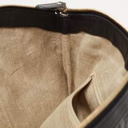 Pre Owned Gucci Black Microguccissima Leather Large Dome Satchel