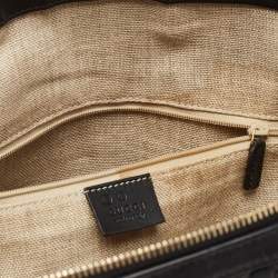 Pre Owned Gucci Black Microguccissima Leather Large Dome Satchel