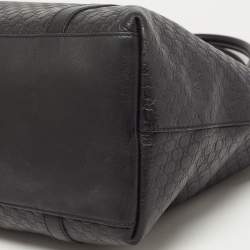 Pre Owned Gucci Black Microguccissima Leather Large Dome Satchel