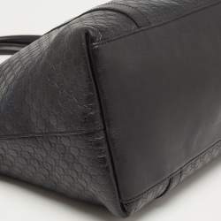 Pre Owned Gucci Black Microguccissima Leather Large Dome Satchel