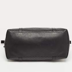 Pre Owned Gucci Black Microguccissima Leather Large Dome Satchel