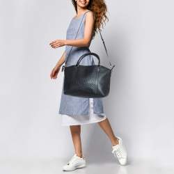 Pre Owned Gucci Black Microguccissima Leather Large Dome Satchel