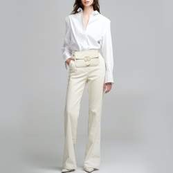 Gucci Off White Matelassé Leather GG Pearl Marmont Chain Belt Bag