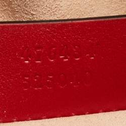 Pre Owned Gucci Red Matelassé Leather GG Marmont Belt Bag