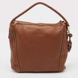 Pre Owned Gucci Brown Leather Large Bella Hobo
