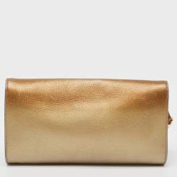 Gucci Gold Ombre Leather Soho Tassel Clutch