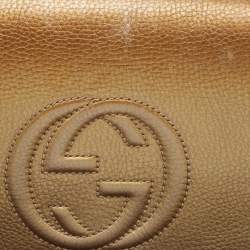Gucci Gold Ombre Leather Soho Tassel Clutch