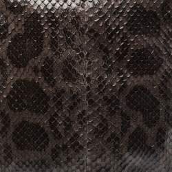 Pre Owned Gucci Grey Leather and Python Medium Greenwich Hobo