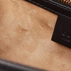Pre Owned Gucci Black Leather Small Web Sylvie Shoulder Bag