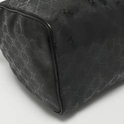 Pre Owned Gucci Black GG Imprime Canvas and Leather Medium Joy Boston Bag