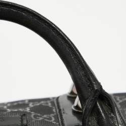 Pre Owned Gucci Black GG Imprime Canvas and Leather Medium Joy Boston Bag