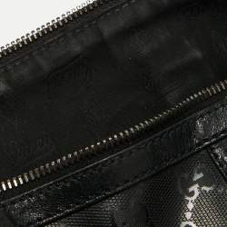 Pre Owned Gucci Black GG Imprime Canvas and Leather Medium Joy Boston Bag