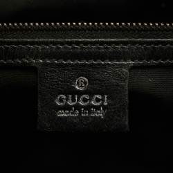 Pre Owned Gucci Black GG Imprime Canvas and Leather Medium Joy Boston Bag