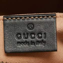 Pre Owned Gucci Black Matelassé Leather GG Marmont Animal Stud Belt Bag