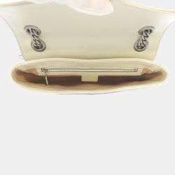 Pre Owned Gucci Blue Leather GG Marmont Shoulder Bag