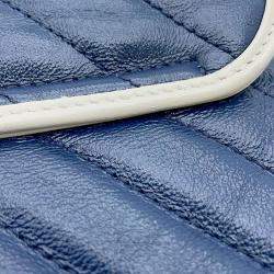 Pre Owned Gucci Blue Leather GG Marmont Shoulder Bag