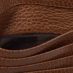 Gucci Brown/Beige GG Canvas Leather Zip Around Compact Wallet