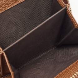 Gucci Brown/Beige GG Canvas Leather Zip Around Compact Wallet