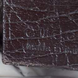 Pre Owned Gucci Ebony/Beige GG Canvas and Leather Horsebit Shoulder Bag