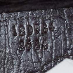 Pre Owned Gucci Ebony/Beige GG Canvas and Leather Horsebit Shoulder Bag