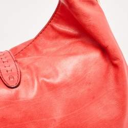 Gucci Coral Red Leather Large New Jackie Hobo