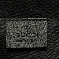 Gucci Black/Gold Leather Printed GUCCY Portfolio Clutch 