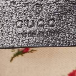 Gucci Black Leather Medium Embroidered Web Dionysus Shoulder Bag