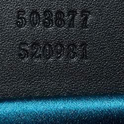 Pre Owned Gucci Blue/Black Suede andLeather Ophidia Chain Bag