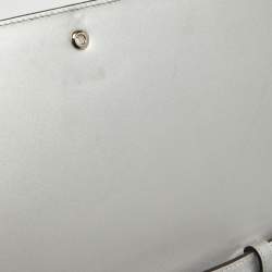 Pre Owned Gucci Silver Leather Crystal Embellished Broadway Shoulder Bag